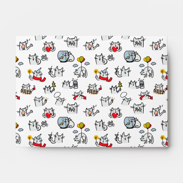 Funny cats, milk and magic. envelope (Front)