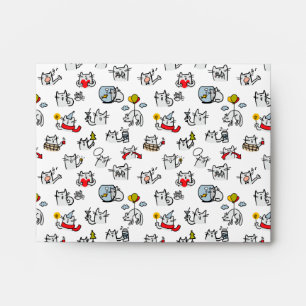 Funny cats, milk and magic. envelope