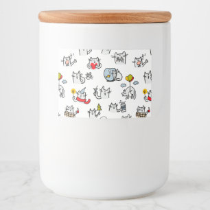 Funny cats, milk and magic. food label