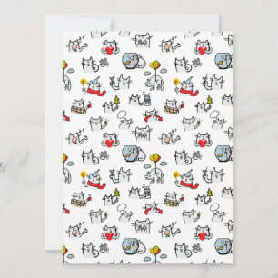 Funny cats, milk and magic. holiday card