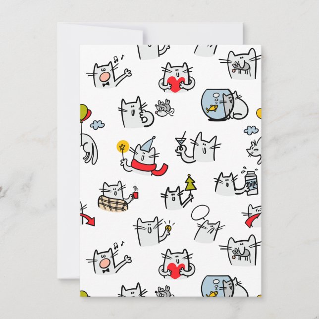 Funny cats, milk and magic. holiday card (Front)