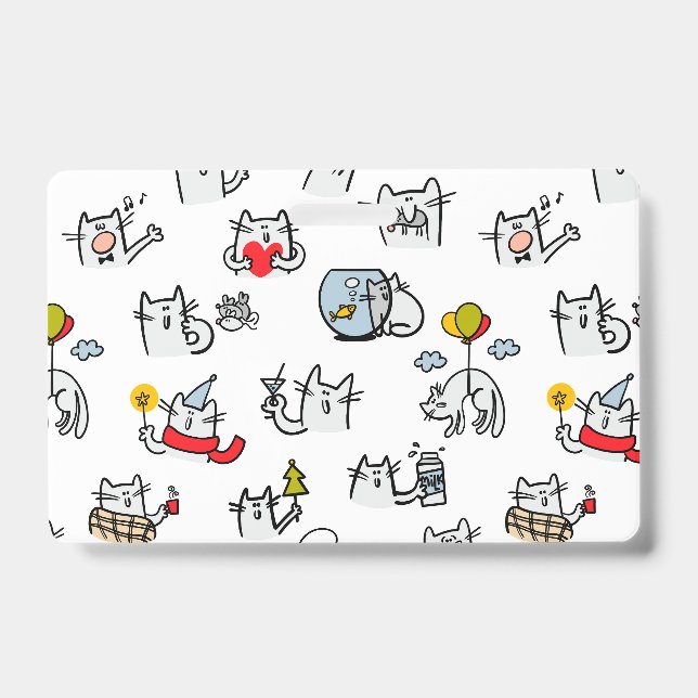 Funny cats, milk and magic. ID badge (Front)
