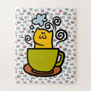 Funny cats, milk and magic. jigsaw puzzle