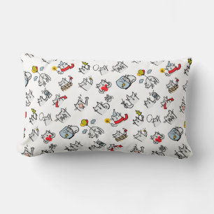 Funny cats, milk and magic. lumbar cushion