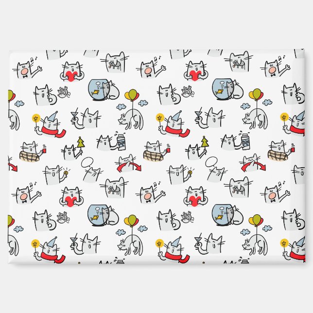 Funny cats, milk and magic. magnet (Front)