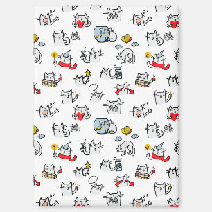 Funny cats, milk and magic. magnet