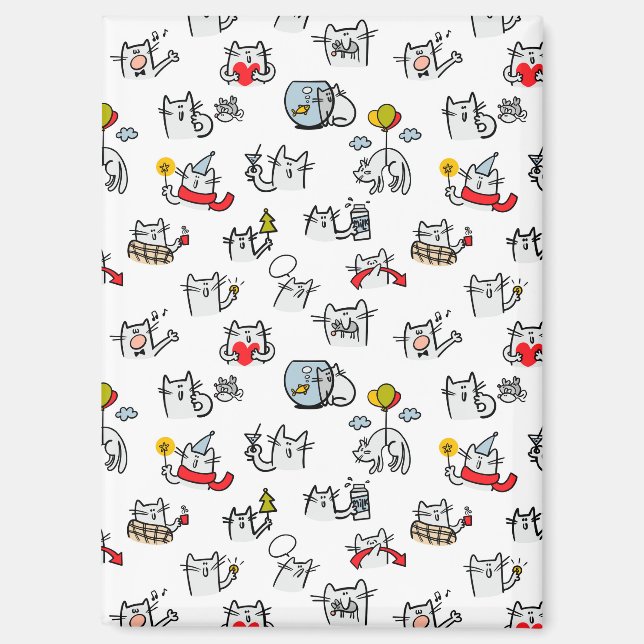 Funny cats, milk and magic. magnet (Front)