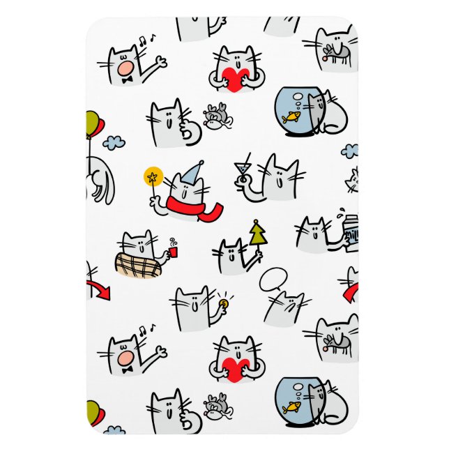 Funny cats, milk and magic. magnet (Vertical)