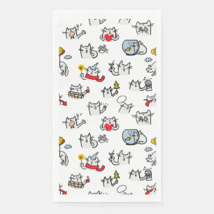 Funny cats, milk and magic. napkin