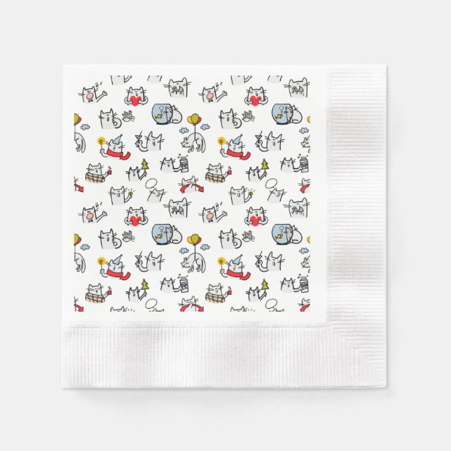 Funny cats, milk and magic. napkin (Front)