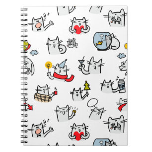 Funny cats, milk and magic. notebook