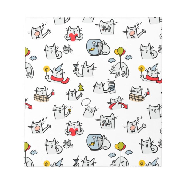 Funny cats, milk and magic. notepad (Front)