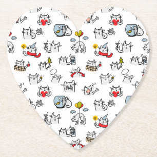 Funny cats, milk and magic. paper coaster