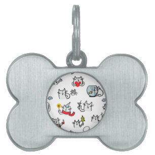 Funny cats, milk and magic. pet ID tag