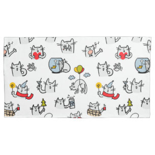 Funny cats, milk and magic. pillowcase