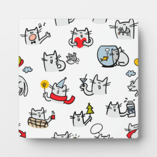 Funny cats, milk and magic. plaque