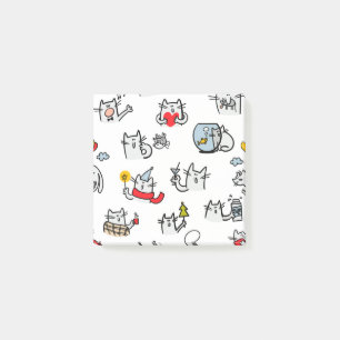 Funny cats, milk and magic. post-it notes