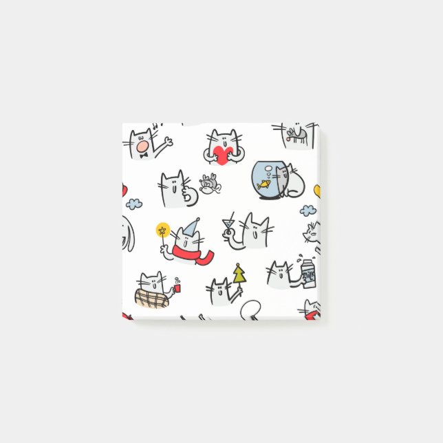 Funny cats, milk and magic. post-it notes (Front)