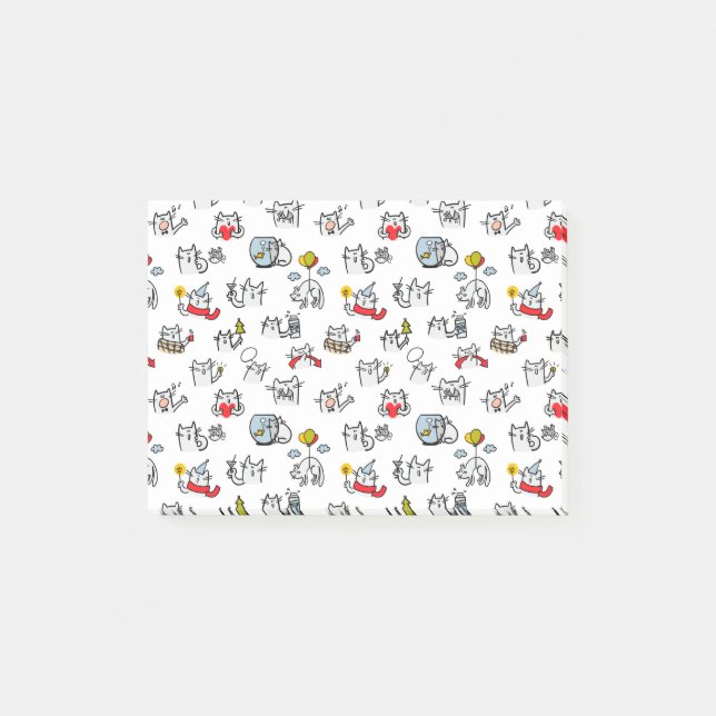 Funny cats, milk and magic. post-it notes (Front)