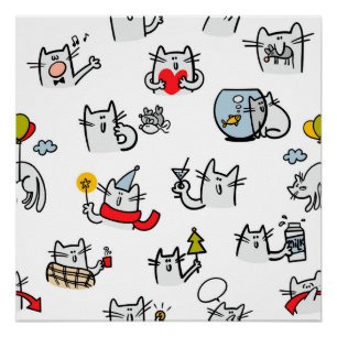 Funny cats, milk and magic. poster