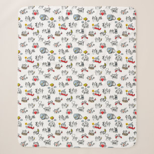 Funny cats, milk and magic. sherpa blanket