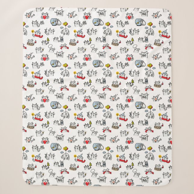 Funny cats, milk and magic. sherpa blanket (Front)
