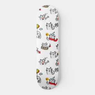 Funny cats, milk and magic. skateboard