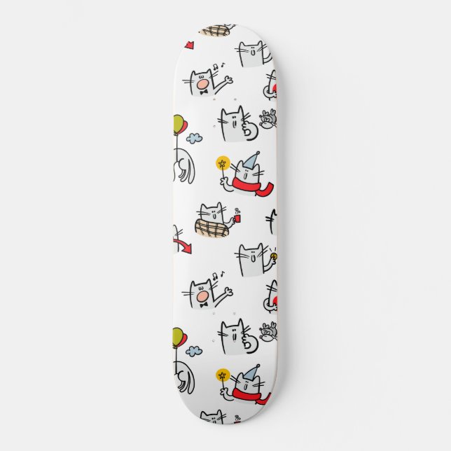 Funny cats, milk and magic. skateboard (Front)