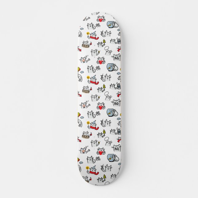 Funny cats, milk and magic. skateboard (Front)