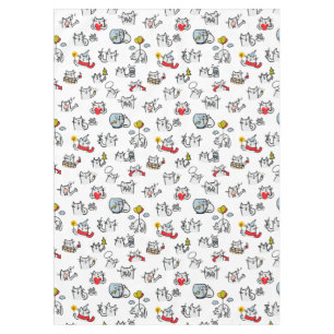 Funny cats, milk and magic. tablecloth