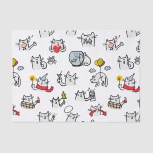 Funny cats, milk and magic. tissue paper