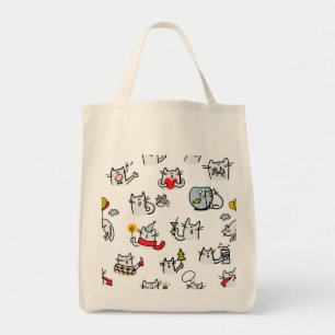 Funny cats, milk and magic. tote bag