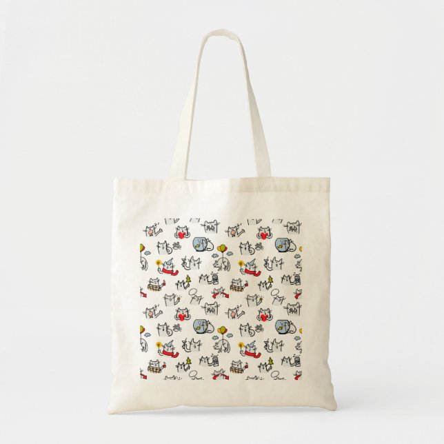 Funny cats, milk and magic. tote bag (Front)