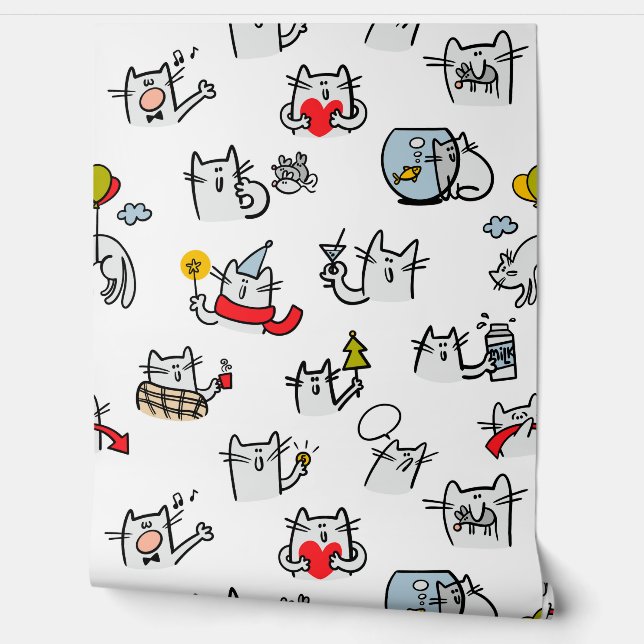 Funny cats, milk and magic. wallpaper (Unrolling)