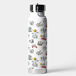 Funny cats, milk and magic. water bottle