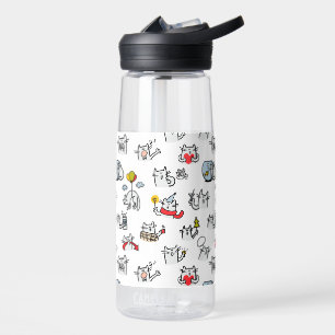 Funny cats, milk and magic. water bottle