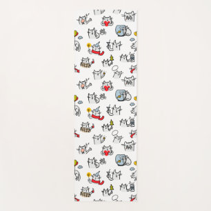 Funny cats, milk and magic. yoga mat