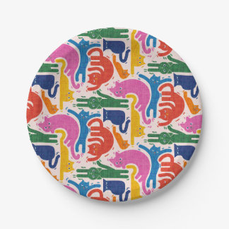 Funny cats paper plate