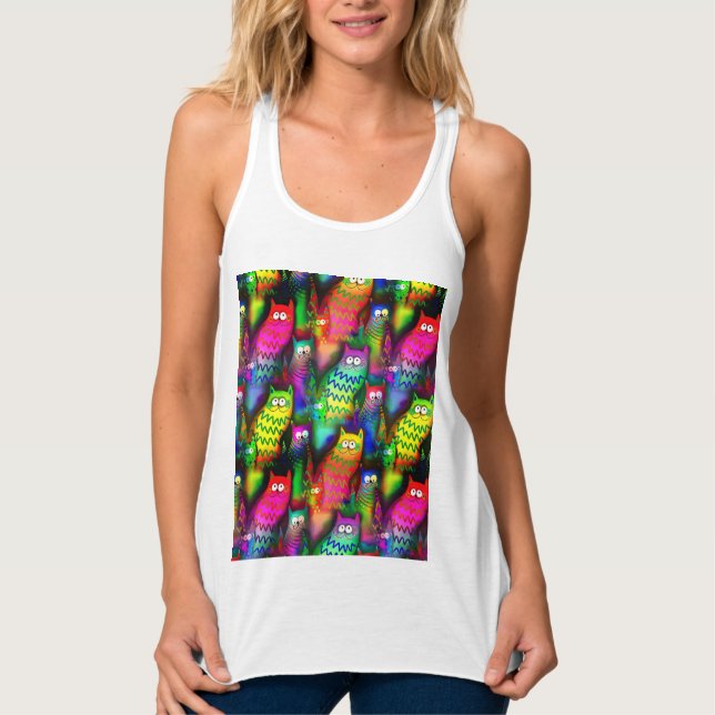 Funny Cats Pattern-54578 Singlet (Front)