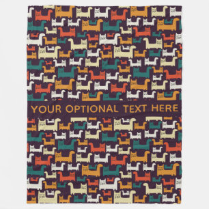 Funny Cats Pattern custom text fleece blankets