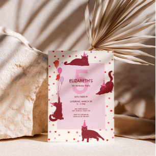 Funny Cats Purrfect Birthday Party Invitation