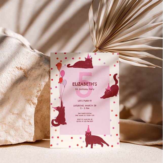 Funny Cats Purrfect Birthday Party Invitation (Creator Uploaded)