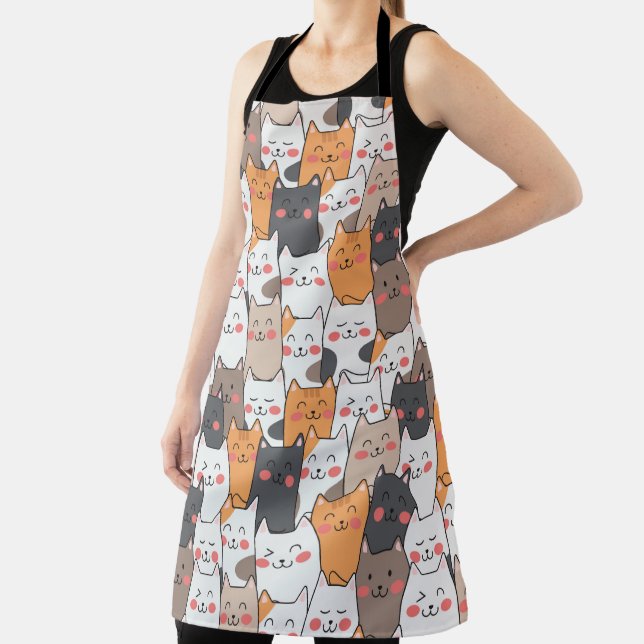 funny cats seamless pattern apron (Insitu)