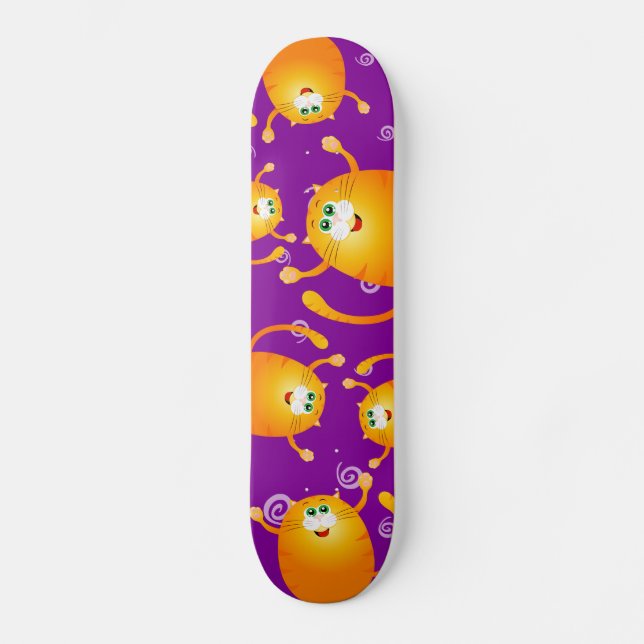 Funny cats, skate skateboard (Front)