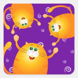 Funny cats, sticker