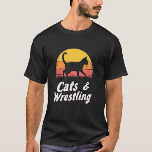Funny Cats Wrestling Vintage T-Shirt