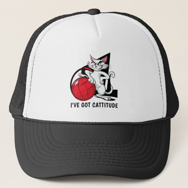 Funny Cattitude Cat Hat (Front)