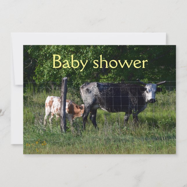 Funny Cattle Baby shower invitation (Front)