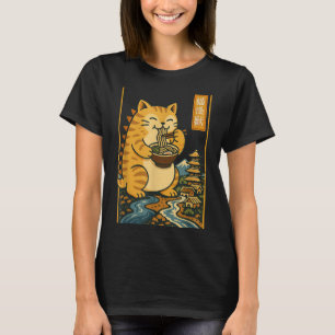 Funny Catzilla Anime Ramen Japanese Cat Men Women T-Shirt