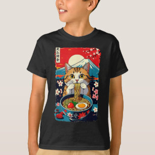 Funny Catzilla Anime Ramen Japanese Cat Men Women  T-Shirt